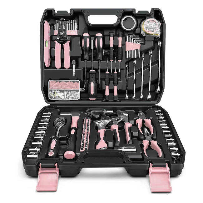 goywato home tool kit 280pcs pink with socket wrench water pump pliers