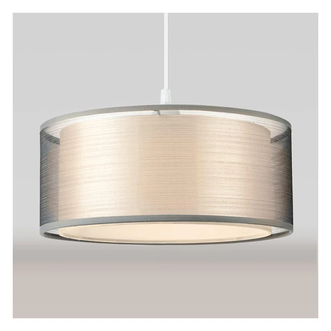 Frideko 2 Tier Light Shade Ceiling Modern Grey Lampshade 30cm  Stylish Design 
