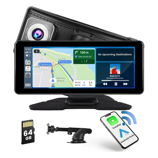 Hikity Wireless Apple Carplay Android Auto Portable Car Stereo 7 Inch Touchscree