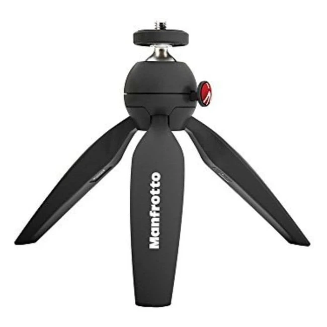 Manfrotto MTPixiMiiB Pixi Mini Stativ mit Griff für kompakte Systemkameras DSLRs spiegellose Videos Made in Italy Technopolymer und Aluminium Schwarz