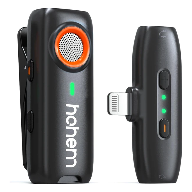Hohem Mic01 Wireless Lavalier Microphone MFi Certified DSP Noise Cancelling 75H Battery Life Perfect for Vlogging YouTube Live Streaming