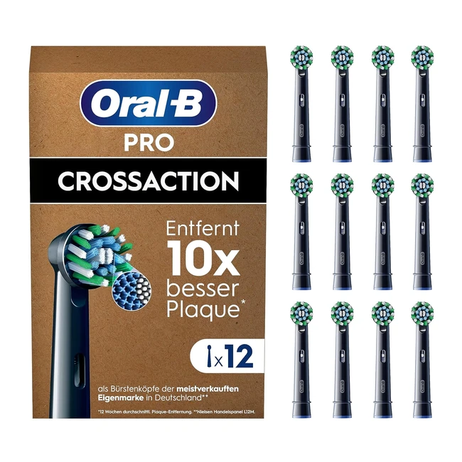 Oral-B Pro CrossAction Ersatz-Zahnbürstenköpfe für elektrische Zahnbürste, 12er Pack, X-Borsten, Original Oral-B, Made in Germany