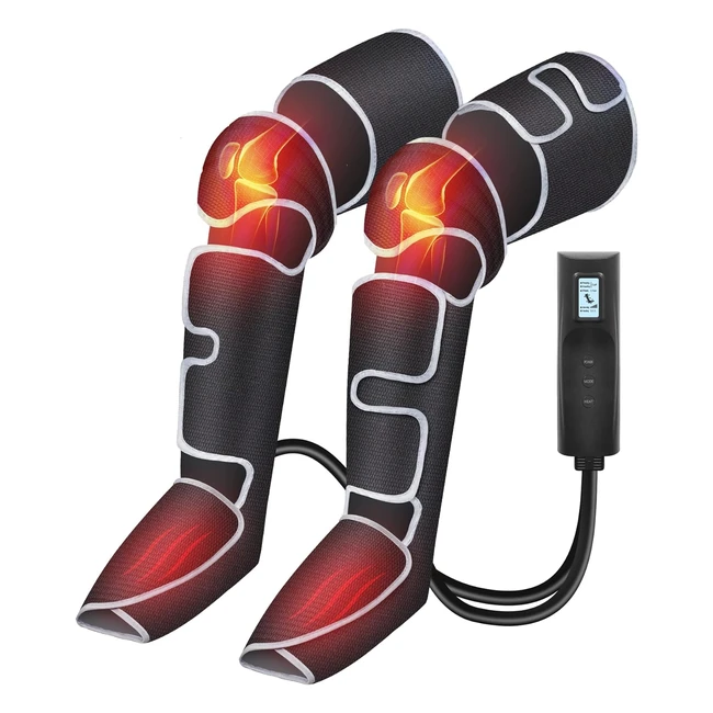 Comfier Leg Massager Machine with Heat 4D Kneading Calf Massager - Gifts for Men & Women - Relief - 3 Heat Settings 3 Intensities - Black