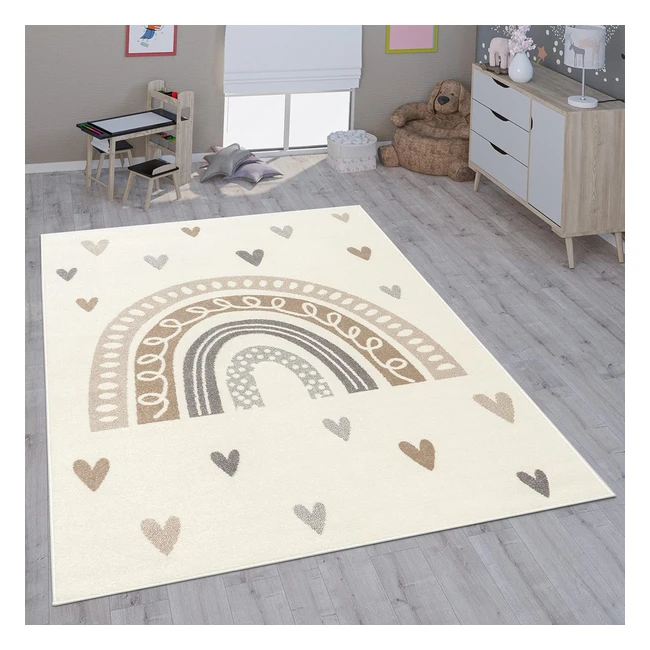 Paco Home Kinder Teppich für Mädchen und Jungen verschiedene Designs und Größen 120x160 cm beige