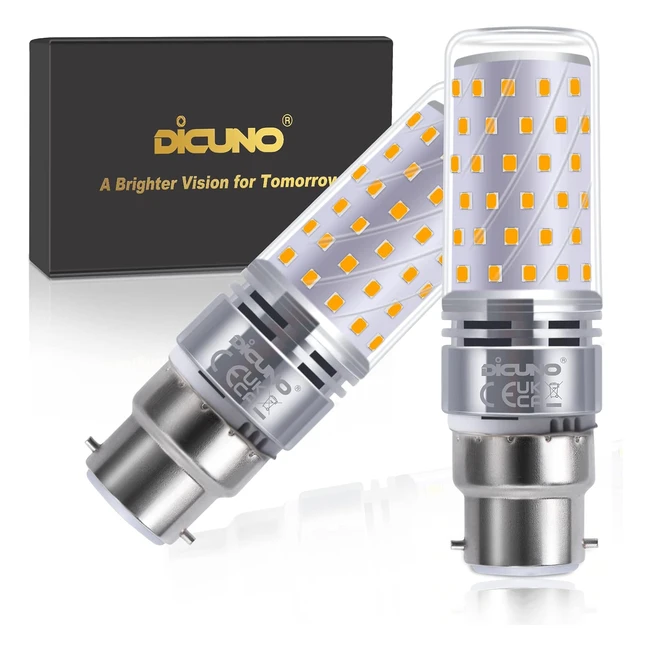 Dicuno B22 LED Bulb 10W Warm White 2700K 1400lm Pack of 2