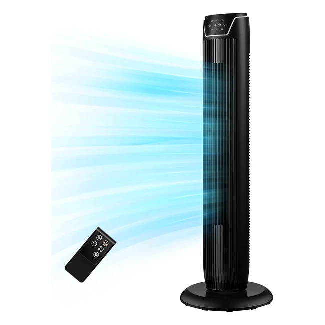 Midea FZ1017JR eleganter Turmventilator mit Fernbedienung und LED-Display