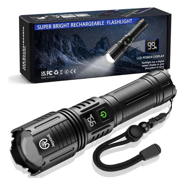 Jayxinli F88 LED Torch 150000 Lumens Rechargeable Zoomable Tactical Torch