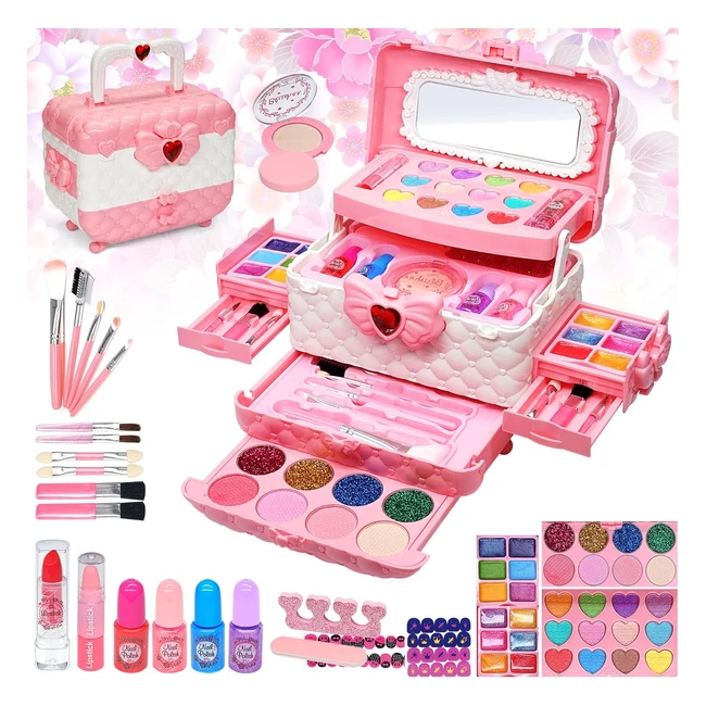 mrabbitoo Kinder-Make-up-Set Mdchen Schminkkoffer waschbar Kinder-Make-up-Set 
