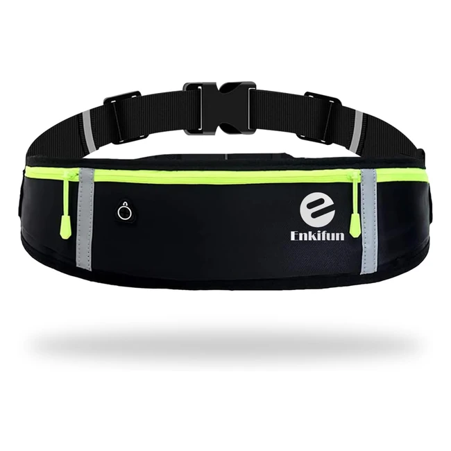 Ceinture running ajustable Enkifun avec bande réfléchissante - Sac banane étanche pour hommes et femmes