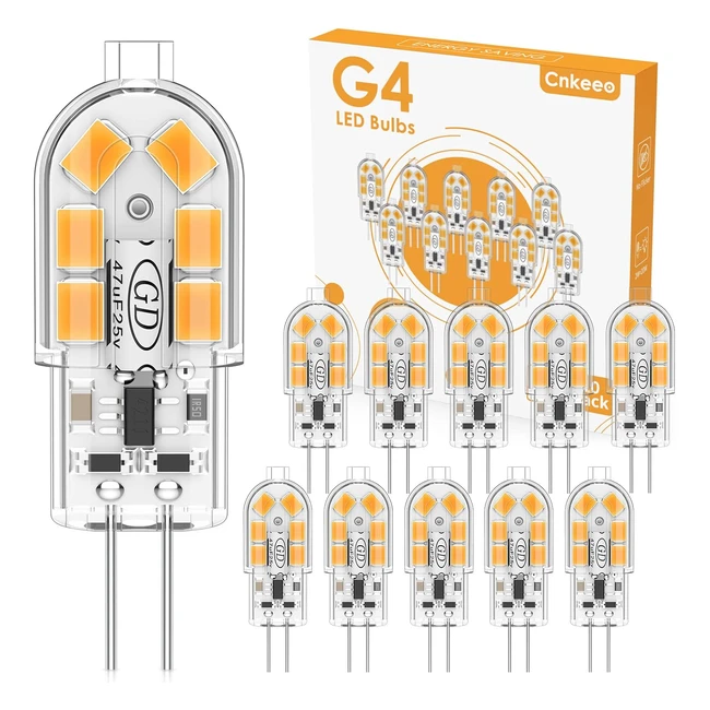 CNKEEO G4 LED Bulbs 2W ACDC 12V Warm White 3000K Equivalent to 20W G4 Halogen Bl