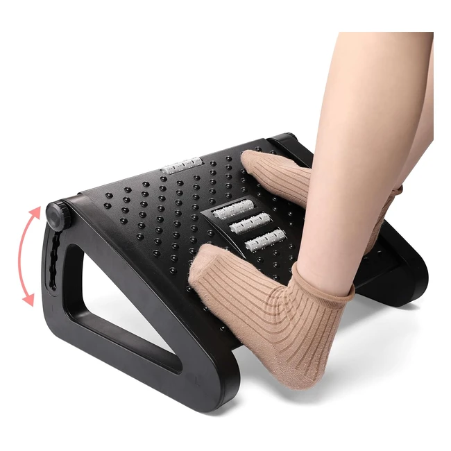Poggiapiedi Ergonomico Mkitnvy con Massaggio - Regolabile per Casa Ufficio Viaggi