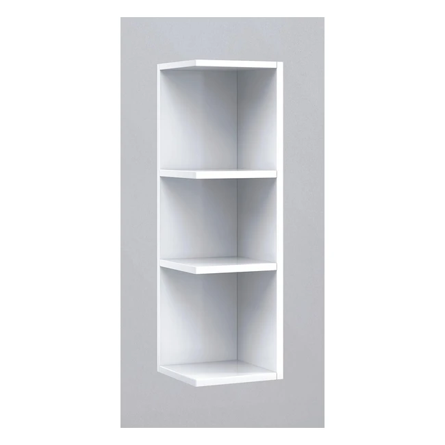 Mueble baño rinconero blanco brillo - Arkitmobel Ref. 1234 - 2 estantes