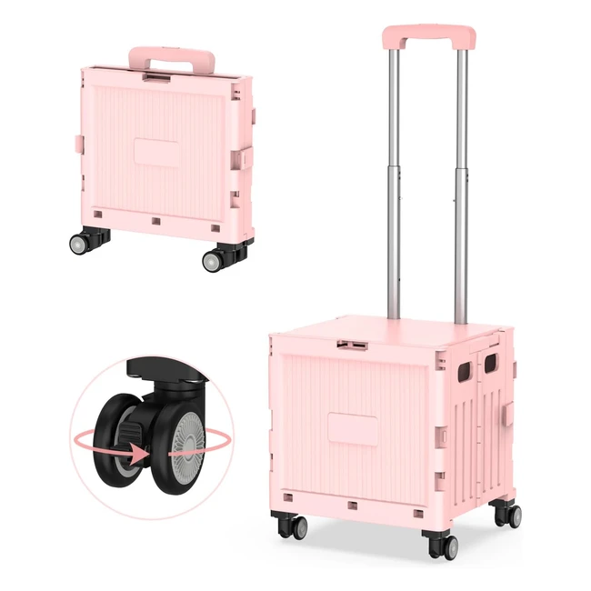 Marketero Shopping Box Trolley on Wheels Foldable 4 Wheels 360 Rotate Folding Te