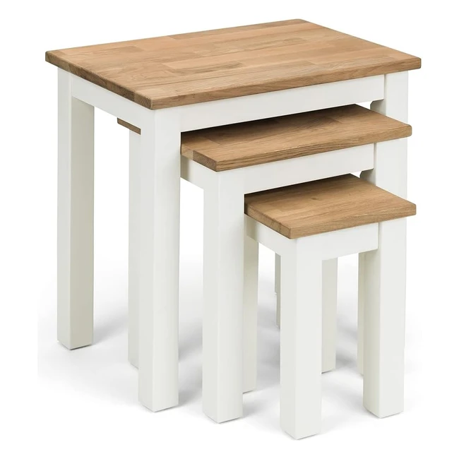 Set tavolini impilabili Coxmoor bianco e rovere - Julian Bowen REF123 - Design e