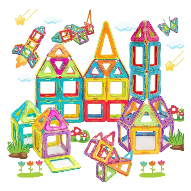 Bloques Magnéticos Theefun 42 Piezas - Juguetes Educativos Creativos