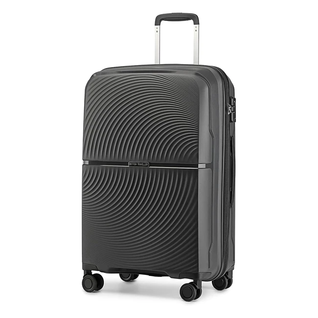 British Traveller 24 Medium Suitcase Lightweight Polypropylene Hard Shell Luggag