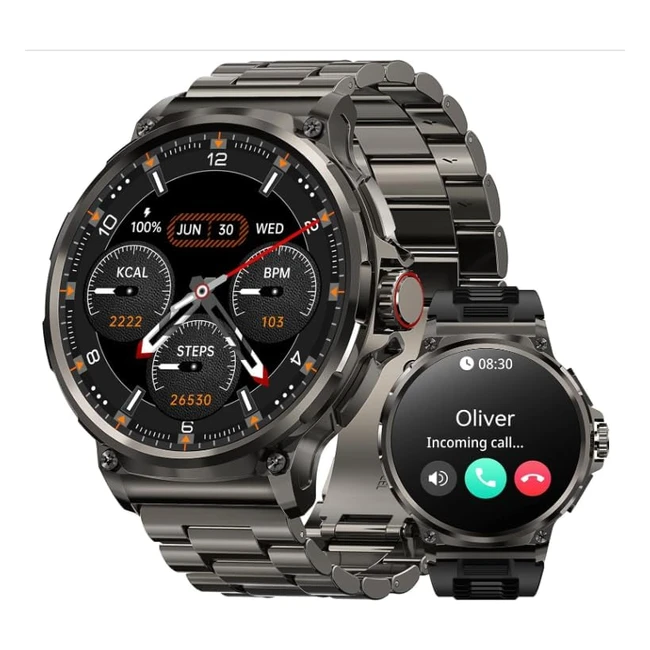 Ticwris Power Smart Watch for Men 100 Days Battery 185 HD Screen
