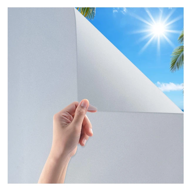 Film occultant fentre non adhsif statique protection UV - Effet verre dpol