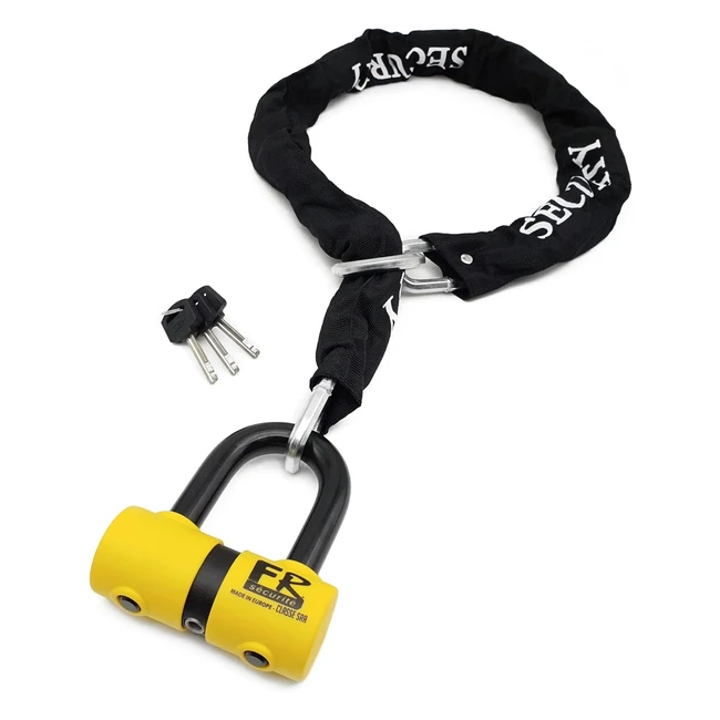 Chaine Antivol Moto FR50 10120L - SRA Homologué - Protection Sécurité Moto Scooter - Cadenas Mini U - 120cm