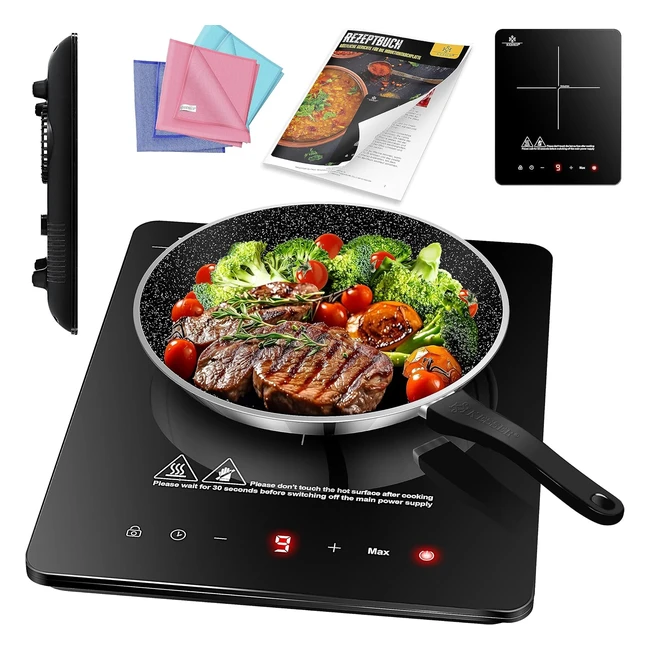 Kesser Induktionskochfeld 1 Platte 2100 W Tragbar 28 cm Kochplatte 3 x Mikrofase