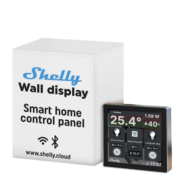Shelly Wall Display Blanc - Panneau de contrôle pour maison intelligente - Interrupteur de relais intégré - Domotique