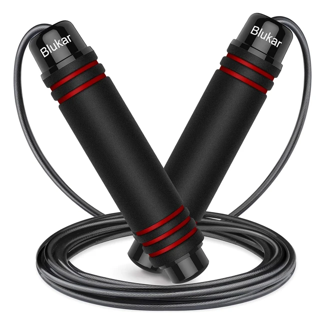 Blukar Skipping Rope Speed Jump Rope Tanglefree Adjustable Rope with Rapid Ball 