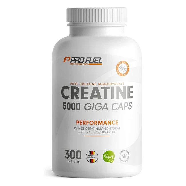 Creatine Kapseln 300 Giga Caps 3410mg Monohydrat Hochdosiert mit 1137mg Kreatin pro Kapsel - Laborgetestet, 100% Vegan