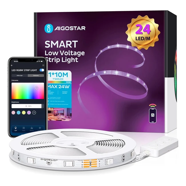 Aigostar LED Striscia Alexa 10m RGB 28 Tasti IR Sync Music WiFi Alexa Google Ass