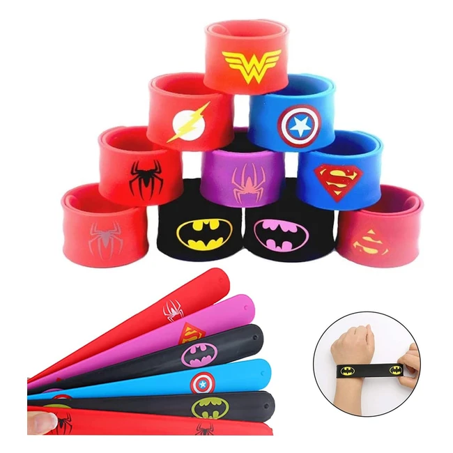 Bracelets Enfants Superhros 10pcs - Cadeau Garons Filles Ftes Anniversaire