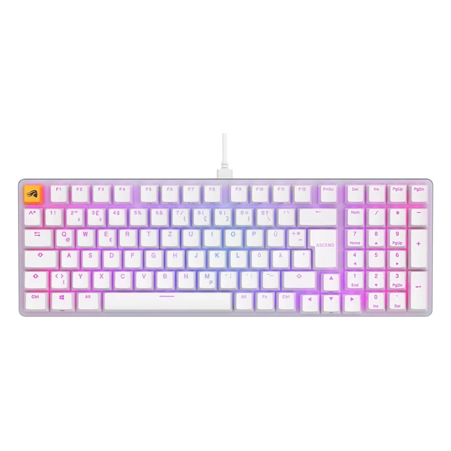 Glorious Gaming GMMK 2 Full Size 96 - Tastiera Meccanica Alluminio Personalizzabile Fox Switches RGB QWERTZ Bianco