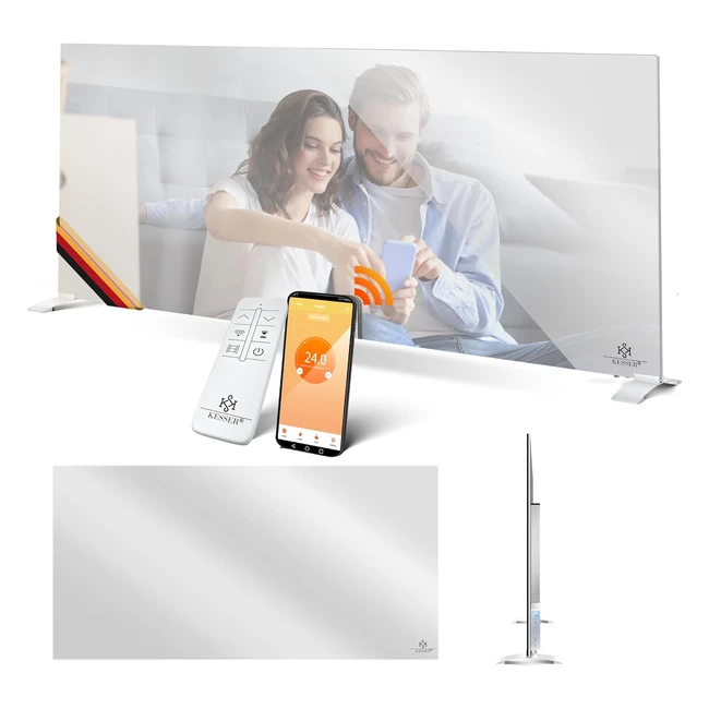 Kesser Infrarotheizung 600W Spiegelheizung Energiesparend 2in1 Standgert Wandmontage Elektroheizung