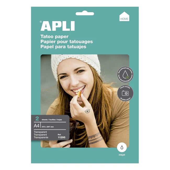 Papel para tatuajes APLI ref 11295 - Inkjet - No daña la piel