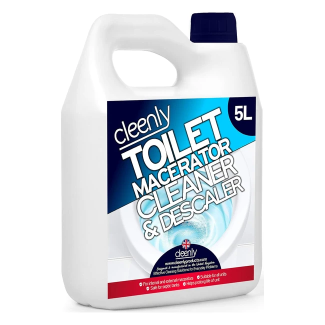 Cleenly Toilet Macerator Cleaner Descaler 5L - Super Concentrated Formula