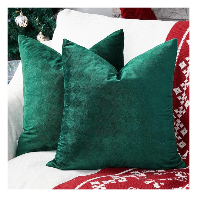 Fundas Cojines 60x60 Ultrasuave Terciopelo con Patrón de Celosa de Cuero - 2 Juegos Modernos