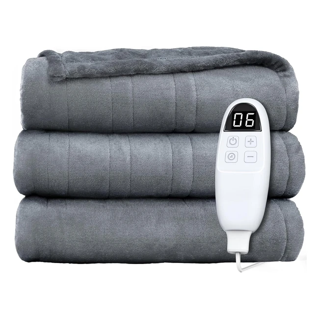 Anysun Electric Blanket Heated Throw Blanket Double 160 x 130cm 6 Heat Levels