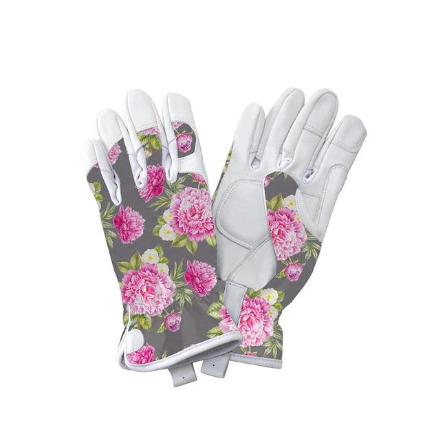 Kent & Stowe Leather Gardening Gloves Peony Grey - Medium | Premium Ultrasoft Leather