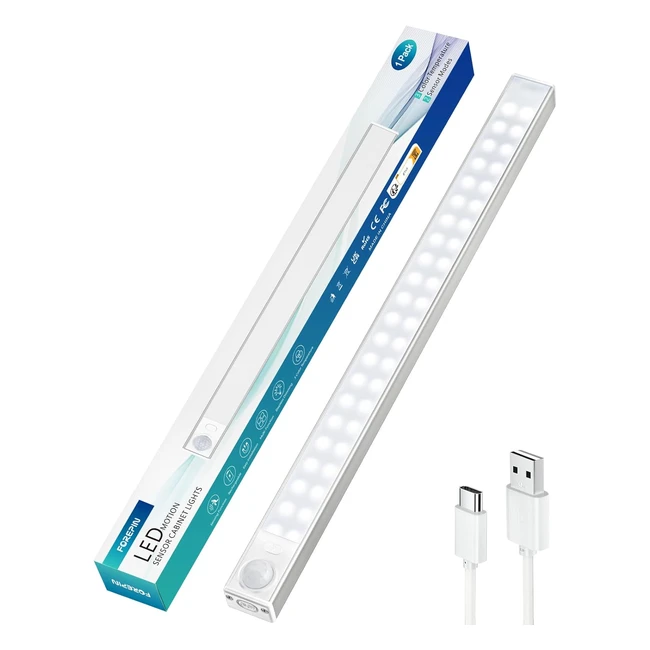 Forepin 88LED Motion Sensor Lights 30cm USBC Rechargeable Cupboard Lights