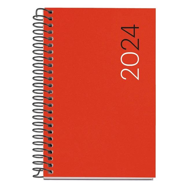 Agenda Anual Miquelrius 2024 Semana Vista Caddy 80x120mm Rojo
