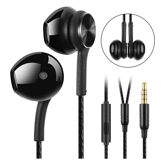 Ecouteurs filaires intraauriculaires antibruit avec microphone jack 3.5mm