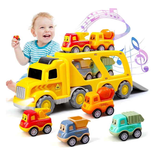 Camion de transport 5 en 1 avec voitures de dessin anim - Jouet pour enfant