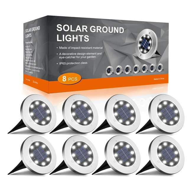 Solar Bodenleuchte Solarleuchte für Garten - 12er Set LED Beleuchtung wasserdicht
