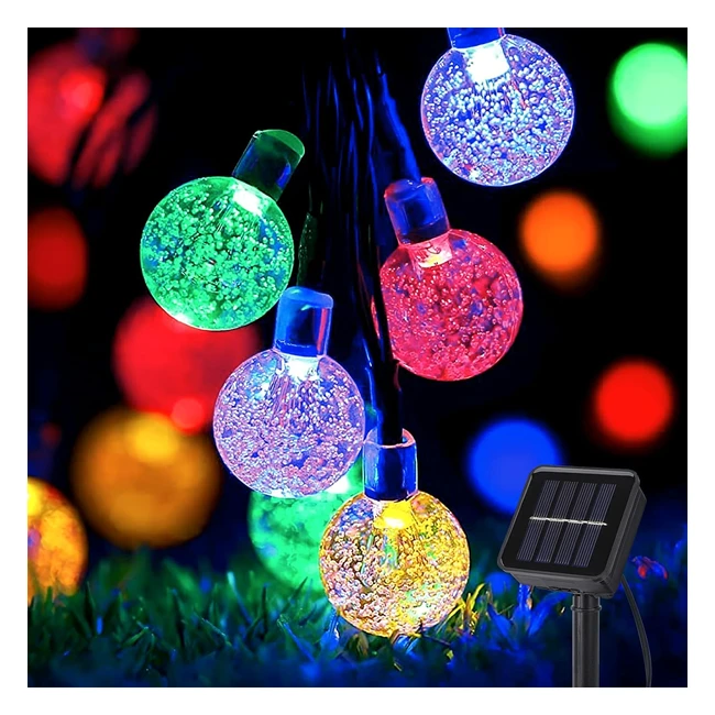 aisutha Solar Fairy Lights 40 LED 8 Modi Solar Lichterketten bunt wasserdicht
