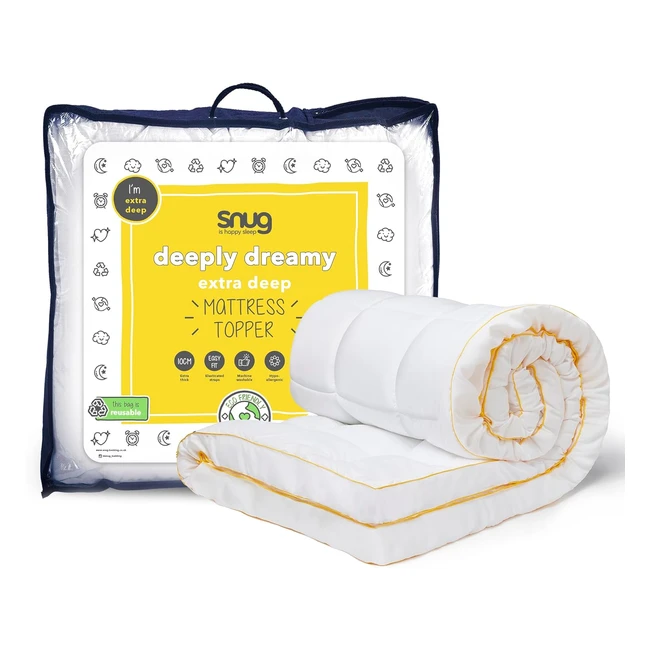 Snug Deeply Dreamy Mattress Topper Double Bed 10cm 4 Inch Extra Thick Enhancer