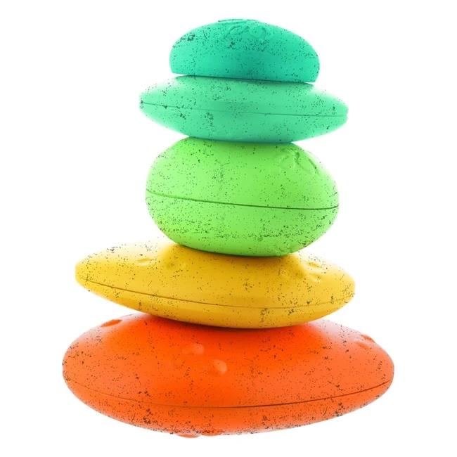 Chicco Piedras Apilables Eco - Juego de Construccin - 5 Piedras - Plstico Re