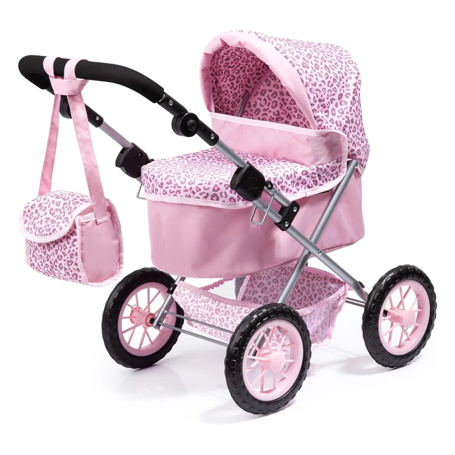 Cochecito Trendy Bayer Design Rosa 13002AA - Altura Regulable y Estampado de Leopardo
