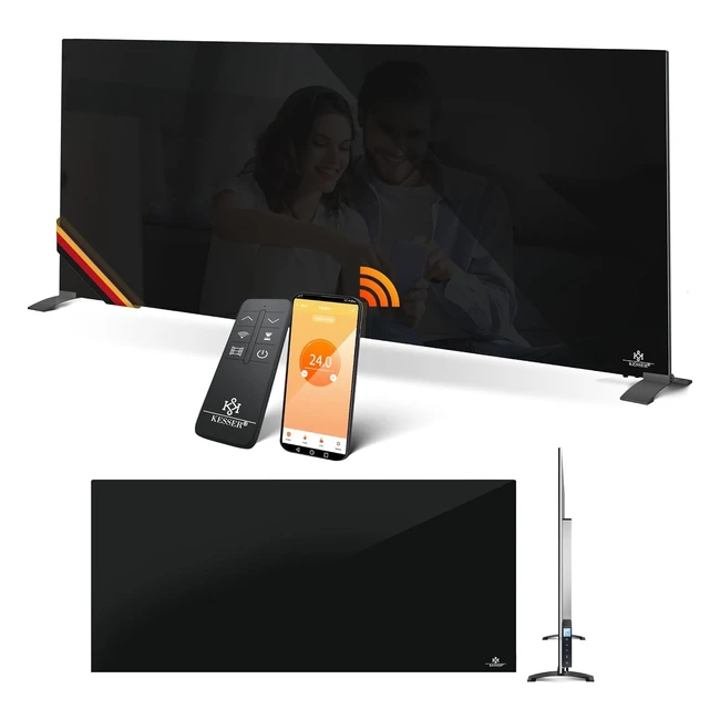 Kesser Infrarotheizung 600W Glasheizung Energiesparend 2in1 Standgert Wandmontage Elektroheizung