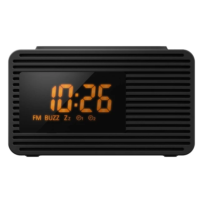 Reloj Despertador Panasonic RC800EGK Digital Radio FM Temporizador Botón Repetición Negro