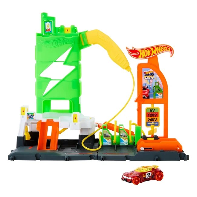 Hot Wheels Lets Race - Coffret Super Recharge StationService Interactif - HTN79