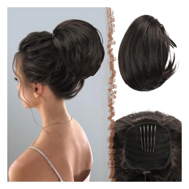 Chignon Feshfen con Pettini Coda Corta Extension Capelli Sintetici Donna - Ref 