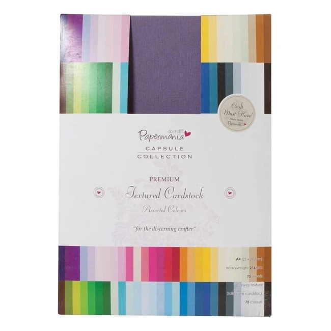 docrafts A4 Premiumkarton strukturiert mehrfarbig 75 Stck - Ideal fr Kartenh